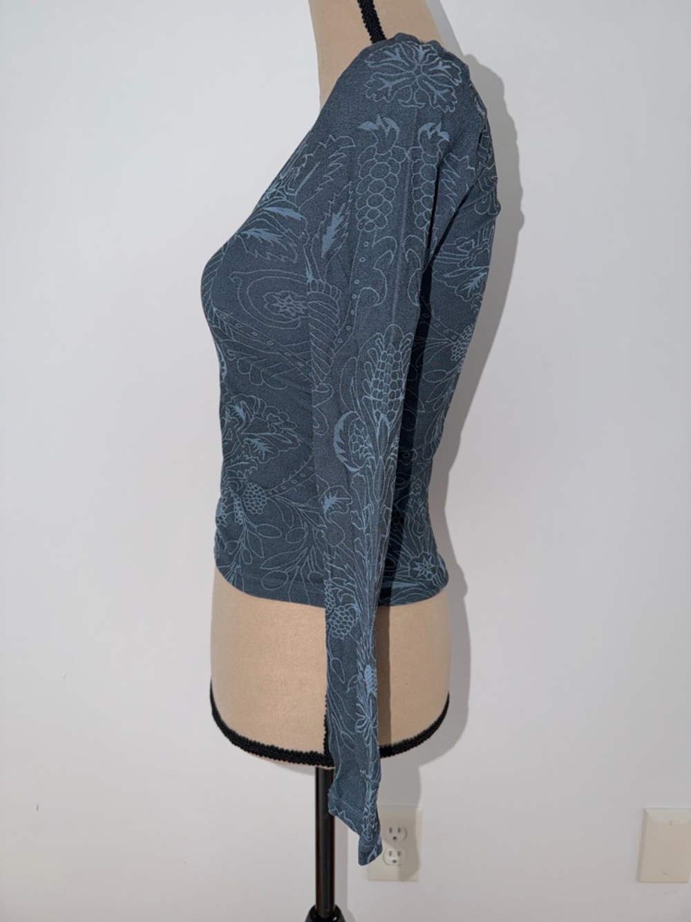 Wolford Velvet Mix Blue Long Sleeve - Picture 2 of 11